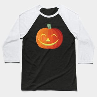 Spooky Smiling Halloween Pumpkin Baseball T-Shirt